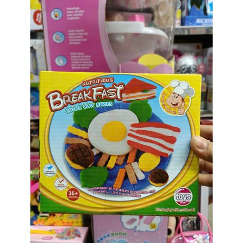 Hộp đất nặn YiQis 5811-C Breakfast color clay series, đồ chơi thủ công đất sét tạo hình bữa ăn sáng