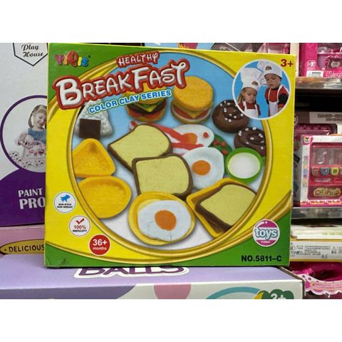 Hộp đất nặn YiQis 5811-C Breakfast color clay series, đồ chơi thủ công đất sét tạo hình bữa ăn sáng