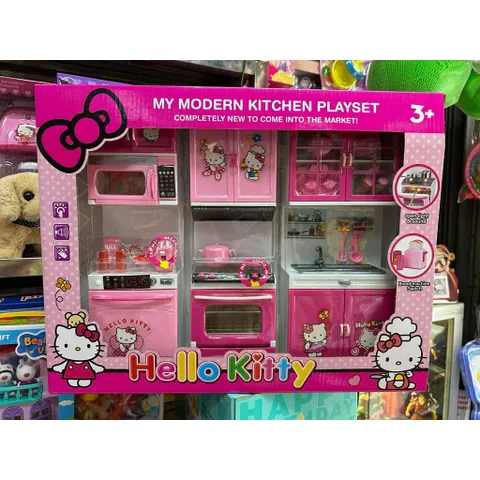 Bộ Đồ Chơi Nhà Bếp Hello Kitty Cho Bé 3+ Tuổi – Có Đèn Âm Thanh – Đồ Chơi Nấu Ăn Mô Phỏng Cao Cấp – Quà Tặng Bé Gái 8922
