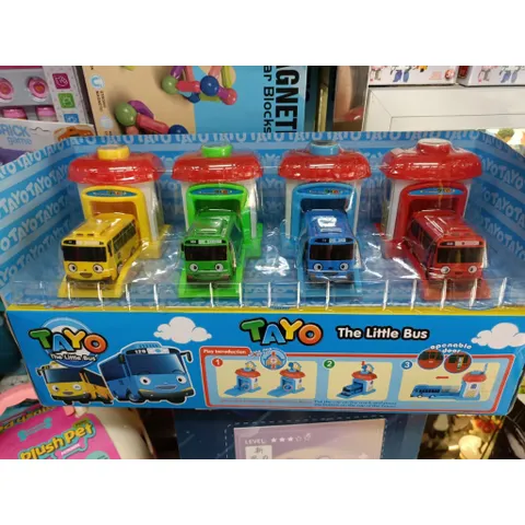 Bộ 4 chiếc xe ô tô bus Tayo The Little Bus, xe ô tô đồ chơi cho bé, chọn màu ngẫu nhiên