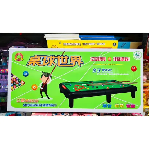 Bàn Bida Mini Cho Bé – Bộ Đồ Chơi Bi Lắc Trong Nhà – Kèm Bi & Gậy – Pool World 2039