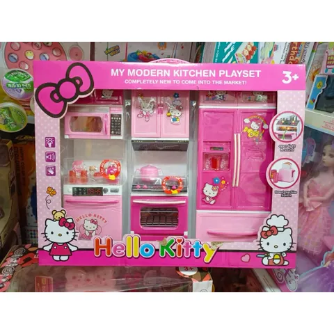 Bộ Đồ Chơi Nhà Bếp Hello Kitty Cho Bé 3+ Tuổi – Có Đèn Âm Thanh – Đồ Chơi Nấu Ăn Mô Phỏng Cao Cấp – Quà Tặng Bé Gái 8922
