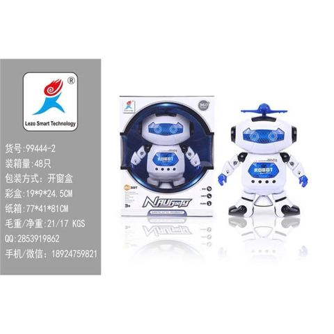 Đồ Chơi Robot Mắt Tròn Phát Nhạc Phát Sáng – Tự Xoay 360° 444-2