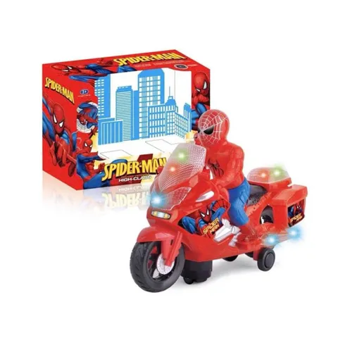 Siêu nhân người nhện Spider man đi xe máy chạy bằng pin có đèn và nhạc HX28198, xe đồ chơi dành cho bé