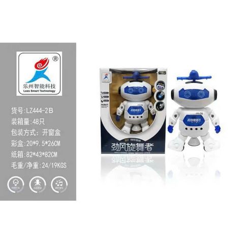Đồ Chơi Robot Mắt Tròn Phát Nhạc Phát Sáng – Tự Xoay 360° 444-2