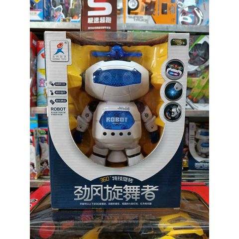 Đồ Chơi Robot Mắt Tròn Phát Nhạc Phát Sáng – Tự Xoay 360° 444-2