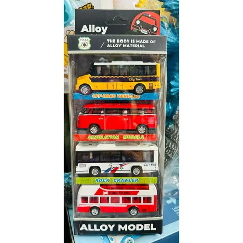 Bộ 4 Xe Ô Tô Bus Hợp Kim Tỉ Lệ 1:43 – Mô Hình Xe City Bus – Đồ Chơi Xe Kim Loại Cho Bé (2019-046)