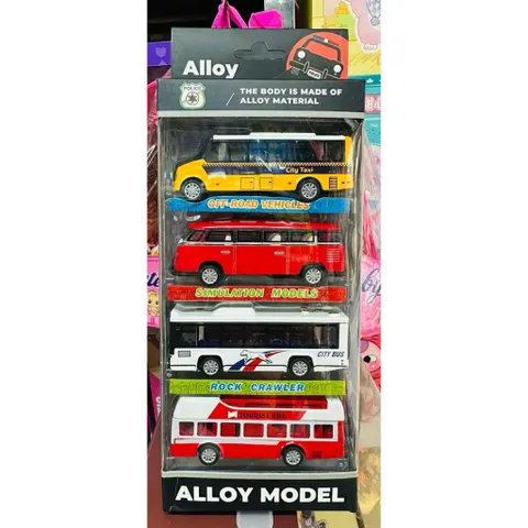 Bộ 4 Xe Ô Tô Bus Hợp Kim Tỉ Lệ 1:43 – Mô Hình Xe City Bus – Đồ Chơi Xe Kim Loại Cho Bé (2019-046)