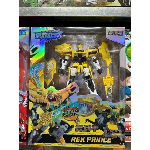 Bộ lắp ghép biến hình robot khủng long Dino REX Prince 2024-3, đồ chơi lắp ráp siêu nhân