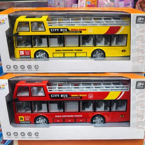 🚍 Đồ Chơi Xe Ô Tô Bus 2 Tầng Cỡ Lớn – Mô Hình Xe Du Lịch Chạy Bằng Pin Có Đèn Và Nhạc 951-110