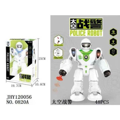 Robot chạy bằng pin có đèn và âm thanh 0820A giao màu ngẫu nhiên, đồ chơi robot cử động linh hoạt cho bé
