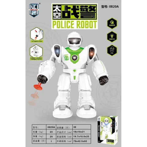 Robot chạy bằng pin có đèn và âm thanh 0820A giao màu ngẫu nhiên, đồ chơi robot cử động linh hoạt cho bé