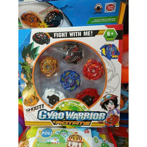 Bộ Con Quay Gyro Warrior Rotate – 4 Con Quay Kim Loại – 2 Tay Cầm 329-43