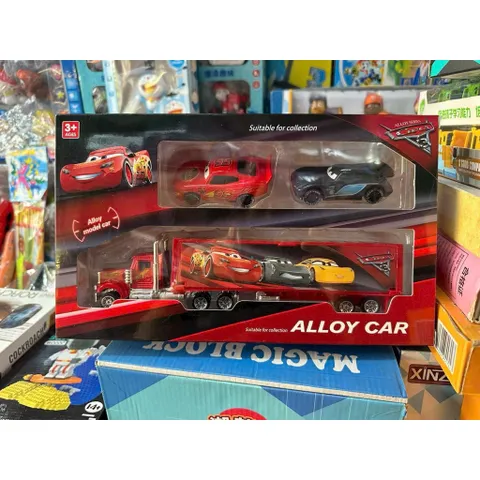 Bộ xe ô tô sắt McQueen Alloy model car có 2 phân loại 1314-1 1314-2 gồm 1 xe tải chở theo 2 xe ô tô nhỏ hoặc 4 xe nhỏ