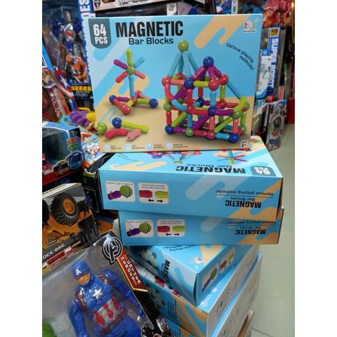 MAGNETIC BAR BLOCKS Bộ Lắp Ráp Thanh Nam Châm Gồm 4 Phân Loại 64 42 36 25 chi tiết H01 H02 H03 H05, Đồ Chơi Xếp Hình