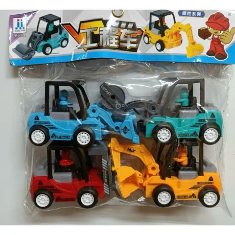 Xe ô tô công trường chạy bằng đà gồm 4 chiếc xe đồ chơi 868-58