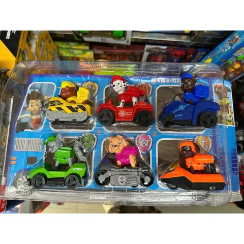 Đồ chơi chó cứu hộ gồm 6 xe chạy bằng đà 7133, xe ô tô đồ chơi đội chó cứu hộ Paw Patrol Rescue