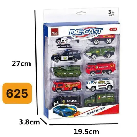 Bộ 10 xe ô tô sắt 625 (giao ngẫu nhiên hộp gồm 10 xe), xe ô tô đồ chơi cho bé yêu thích sưu tầm