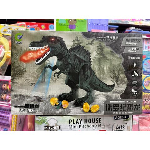 Khủng Long 🦖 Chạy Bằng Pin, Đẻ Trứng, Phun Hơi Nước, Có Đèn Và Âm Thanh 333-16 Giao Màu Ngẫu Nhiên, Đồ Chơi Động Vật