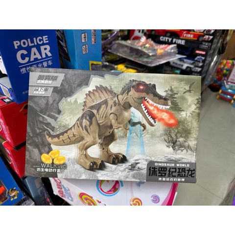 Khủng Long 🦖 Chạy Bằng Pin, Đẻ Trứng, Phun Hơi Nước, Có Đèn Và Âm Thanh 333-16 Giao Màu Ngẫu Nhiên, Đồ Chơi Động Vật