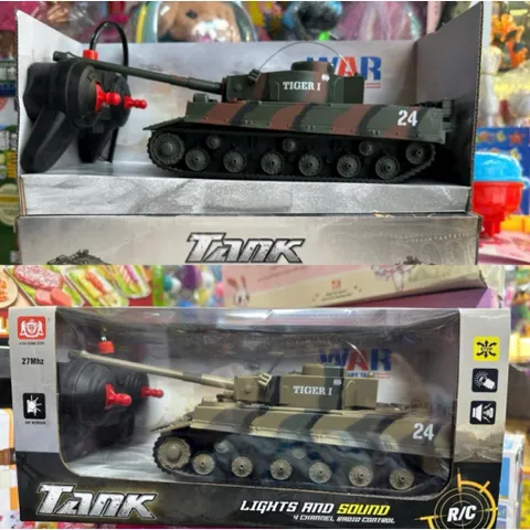 Xe tăng điều khiển từ xa chạy bằng pin có đèn và âm thanh 539 chọn màu ngẫu nhiên, xe đồ chơi điều khiển từ xa cho bé
