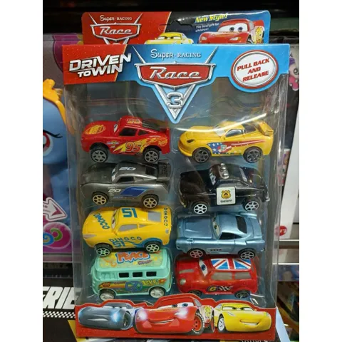 Bộ 8 Xe Ô Tô 🚙 McQueen Racing Chạy Bằng Đà 757-4 Chọn Mẫu Ngẫu Nhiên, Xe 🚗 Đồ Chơi Cho Bé Yêu Thích Nhân Vật Hoạt Hình