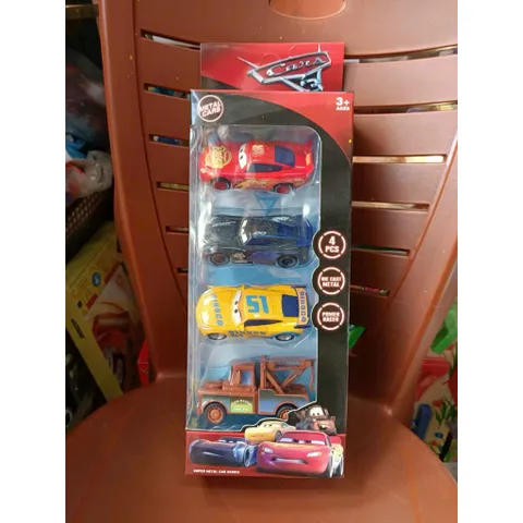 Bộ 4 xe ô tô sắt McQueen Racing 899-20 chạy bằng đà, xe ô tô 🚙 đồ chơi cho bé yêu thích nhân vật hoạt hình