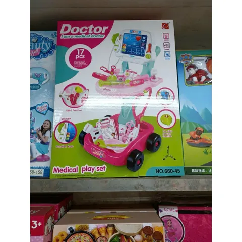 Xe Đẩy Bác Sĩ 660-45 Gồm 17 Chi Tiết Có Hiệu Ứng Đèn Và Âm Thanh Doctor Medical Play Set, Đồ Chơi Bác Sĩ, Đồ Chơi Y Tế