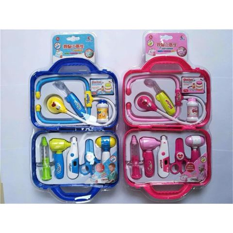 Vali đồ chơi y tế, Đồ Chơi Nhập Vai Bác sĩ 8803, Ống nghe có hiệu ứng đèn và âm thanh, chọn giao màu ngẫu nhiên