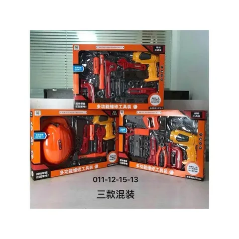 Bộ dụng cụ sửa chữa 011 chọn mẫu ngẫu nhiên cho bé chơi đồ chơi nhập vai làm kỹ sư, máy khoan chạy bằng pin có âm thanh