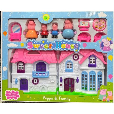 Đồ chơi nhà búp bê heo Peppa 6005 happy family sweet house Chọn màu ngẫu nhiên