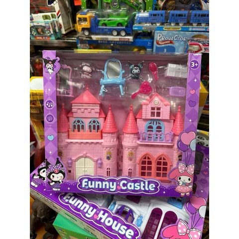 Đồ Chơi Chủ Đề Kuromi - Nhà Búp Bê Toà Lâu Đài Funny Castle 5807-10, Đồ Chơi Nhà Búp Bê Kuromi Cho Bé