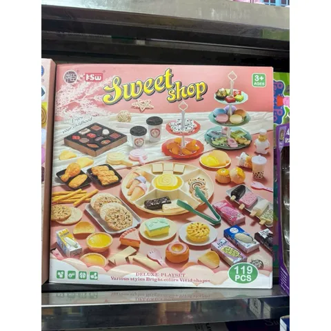 Đồ Chơi Nấu Ăn Gồm 119 Chi Tiết Mô Phỏng Món Ăn Bánh Ngọt Và Kem Sweet Shop K-515 Cho Bé Chơi Đồ Hàng