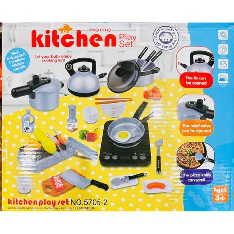 Đồ Chơi Nấu Ăn 5705-2 Home Kitchen Play Set Có Hiệu Ứng Đèn Và Âm Thanh Cho Bé Chơi Đồ Hàng, Nhập Vai Nấu ăn