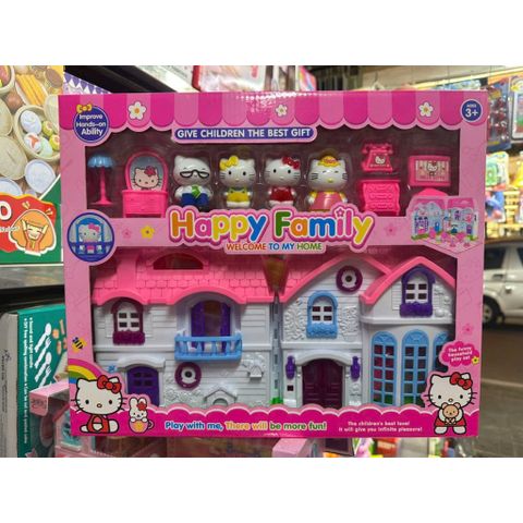 Đồ chơi nhà búp bê mèo Hello Kitty 596 Happy Family