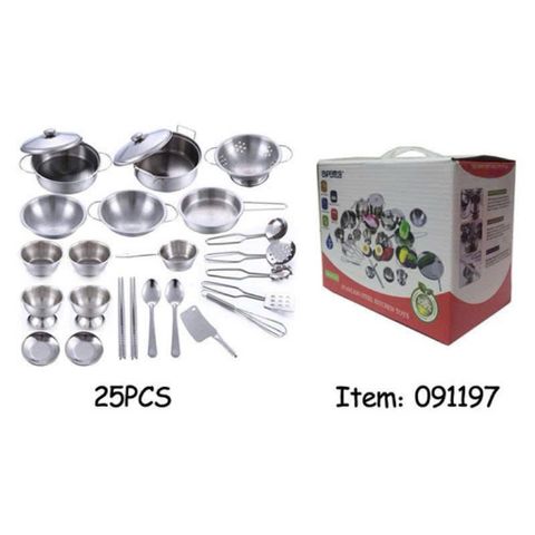 Đồ Chơi Nấu Ăn Bằng Inox Gồm 25 Chi Tiết 091197 Đồ Chơi Đồ Hàng, Nhập Vai Nấu Ăn