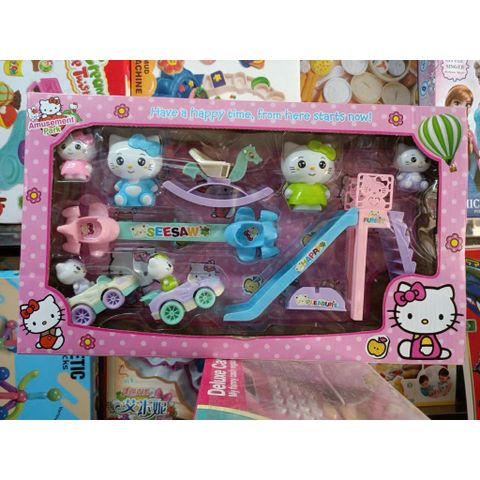 Đồ chơi nhà búp bê, công viên vui chơi mèo Hello Kitty 99602 chọn ngẫu nhiên 1 trong 2 mẫu