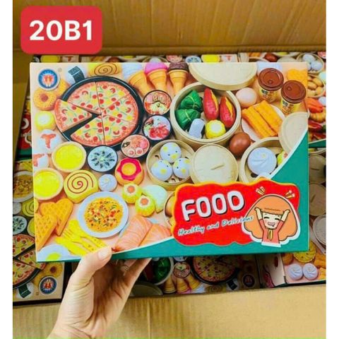 Đồ Chơi Nấu Ăn 20B1 Gồm 55 Chi Tiết Mô Phỏng Món Ăn Healthy and Delicious, Đồ Chơi Đồ Hàng, Đồ Chơi Nhập Vai