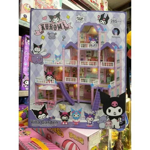 Đồ Chơi Chủ Đề Kuromi - Bộ Lắp Ráp Nhà Búp Bê, Biệt Thự Nhà Vườn Có Hiệu Ứng Đèn 8816-37 Villa Garden giao ngẫu nhiên
