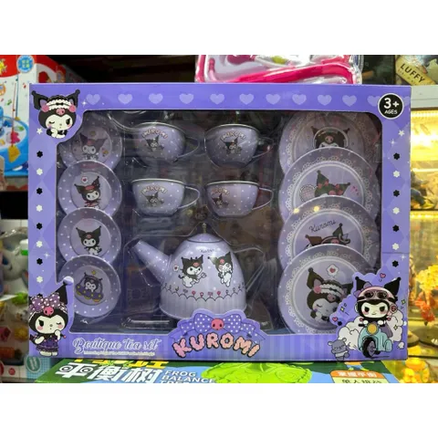 Đồ Chơi Chủ Đề Nhân Vật Kuromi - Bộ ấm trà 🫖 chất liệu Inox 7675 Cho Bé Chơi Đồ Hàng Tiệc Trà Boutique Tea Set
