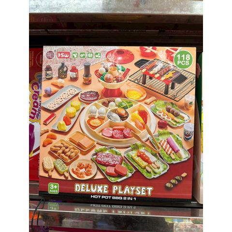 Đồ Chơi Nấu Ăn 20D2 Gồm 118 Chi Tiết Mô Phỏng Món Ăn Lẩu Nướng Hot pot BBQ Deluxe playset