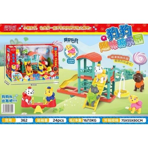Đồ chơi nhà búp bê chủ đề công viên vui chơi đội chó cứu hộ 362