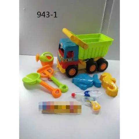 Xe ô tô tải đựng đồ chơi xúc cát 943-1, xe ô tô chạy bằng đà
