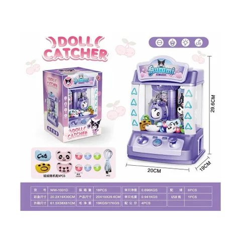 Đồ chơi chủ đề Kuromi - Máy gắp thú, máy gắp gấu bông Doll Catcher WW-1001D chạy bằng pin sạc