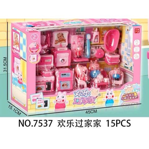 Đồ chơi nhà búp bê chủ đề nội thất căn hộ gia đình heo peppa 7537