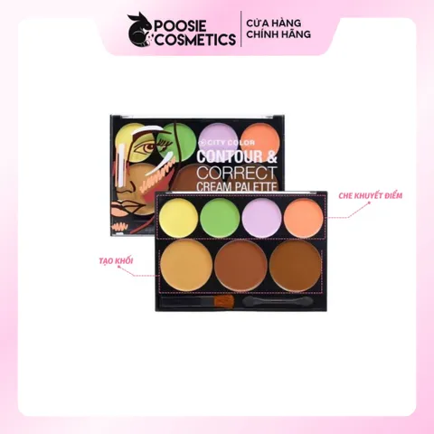 Bảng Tạo Khối Và Che Khuyết Điểm 7 ô City Color Contour& Correct Cream Palette (F-0025) 630663