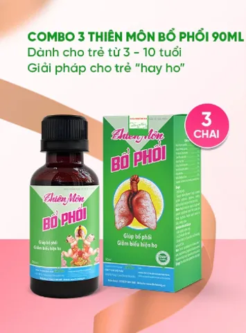 Combo 3 chai Thiên Môn Bổ Phổi Dược Bình Đông Chai 90ml dành cho Trẻ em, Giảm ho, Bổ phổi