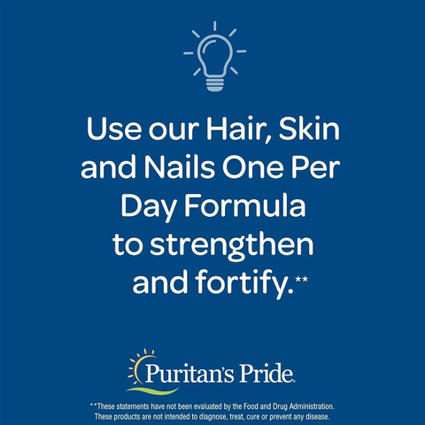Viên Uống Puritan's Pride Hair Skin And Nails One Per Day 2500 mcg - Hỗ Trợ Làm Đẹp Tóc, Da, Móng Khỏe Mạnh và Bóng Đẹp 630832