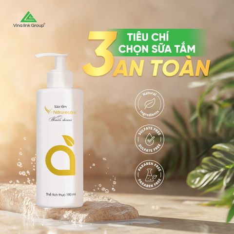 Sữa tắm nam nữ VNATURECARE làm sáng da, cấp ẩm da, cung cấp chất dinh dưỡng từ bên trong 190ML