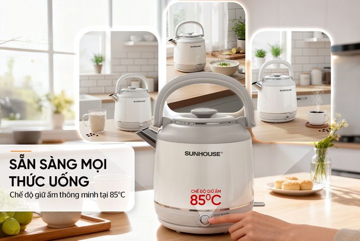 Ấm siêu tốc Inox giữ nhiệt 2.5L SUNHOUSE SHD1392
